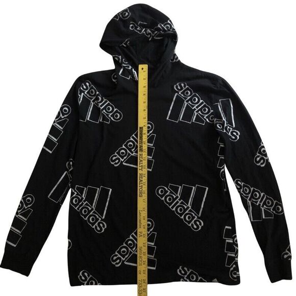 Adidas AA7302 Black Double Exposed Hoodie Tee Womens Size Small - Picture 9 of 12